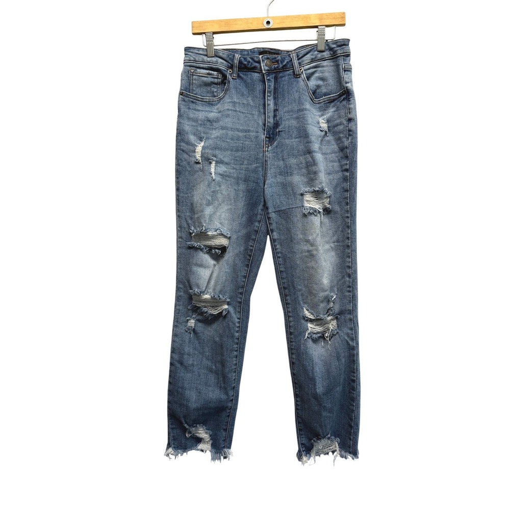 Risen Jeans Distressed High Rise Skinny 13 Blue Women
